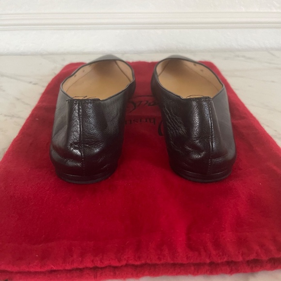 CHRISTIAN LOUBOUTIN Black Leather Nappa Ballalla Pointed Toe Ballet Flats - Picture 2 of 8